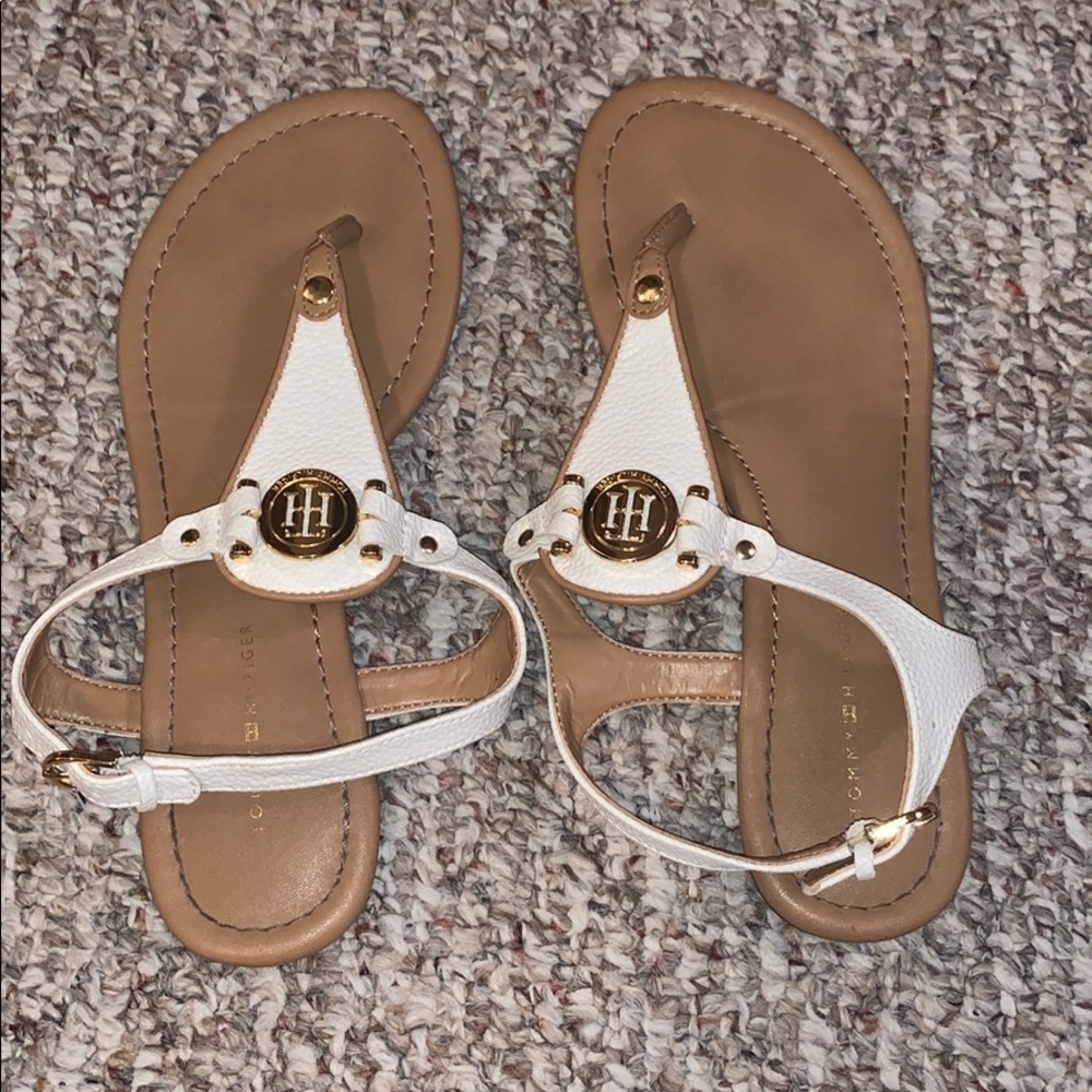 Tommy Hilfiger white thong sandals